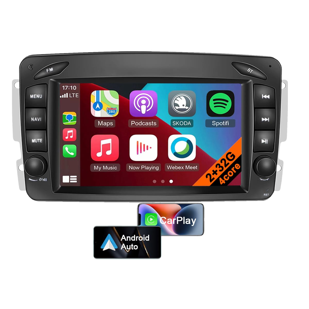 CAECHO 2G+64G Android 13 Autoradio Pour Ercedes Benz Classe C W203