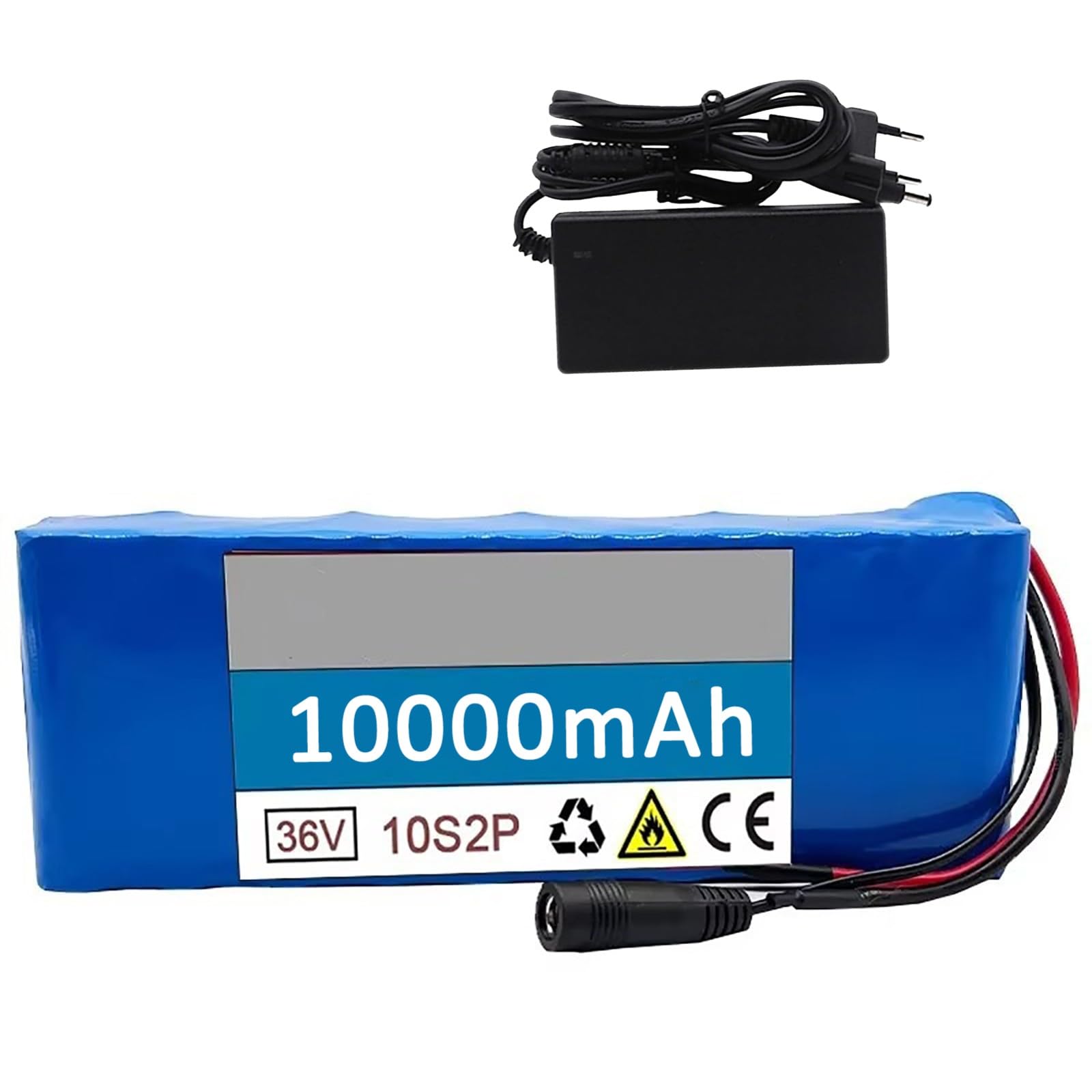 Batterie De Vélo Électrique 36 V 10 Ah, Batterie Rechargeable avec Carte De Protection BMS Et Chargeur, Batterie Lithium-ION Étanche pour Trottinette Électrique Et Kart Électrique