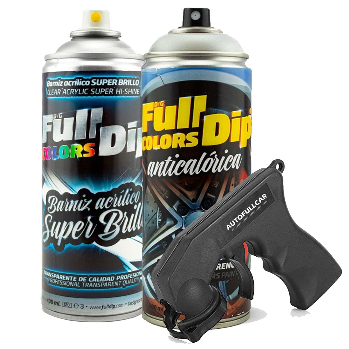 AutoFullCar - Pintura ANTICALÓRICA Acrílica Brillo Full Dip para Pinzas DE Freno - 2 x Spray 400 ml (Rojo Brillo)