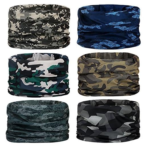 Headwear, Head Wrap, Neck Gaiter, Headband, Fishing Mask, Magic Scarf, Tube Mask, Face Bandana Mask, Neck Balaclava and Sport Scarf 12 in 1 Sweatband for Fishing, Hiking, Running, Motorcycling