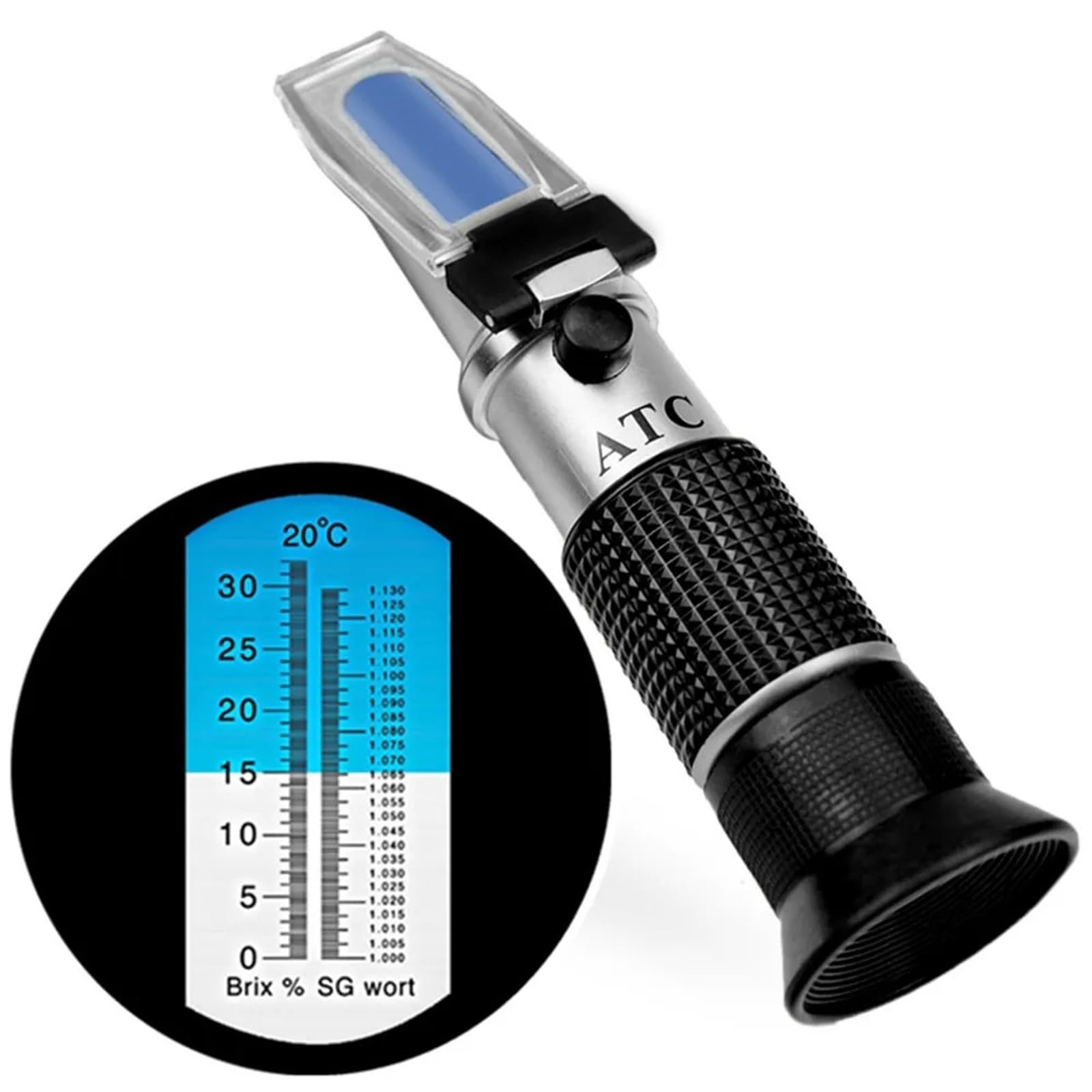 Kogedss One Color Refractometer, Refractometer Beer Wort Wine Refractometer Atc Sg 1.000-1.130 And 0-32% For Refractometer Sugar Wine Beer Fruit