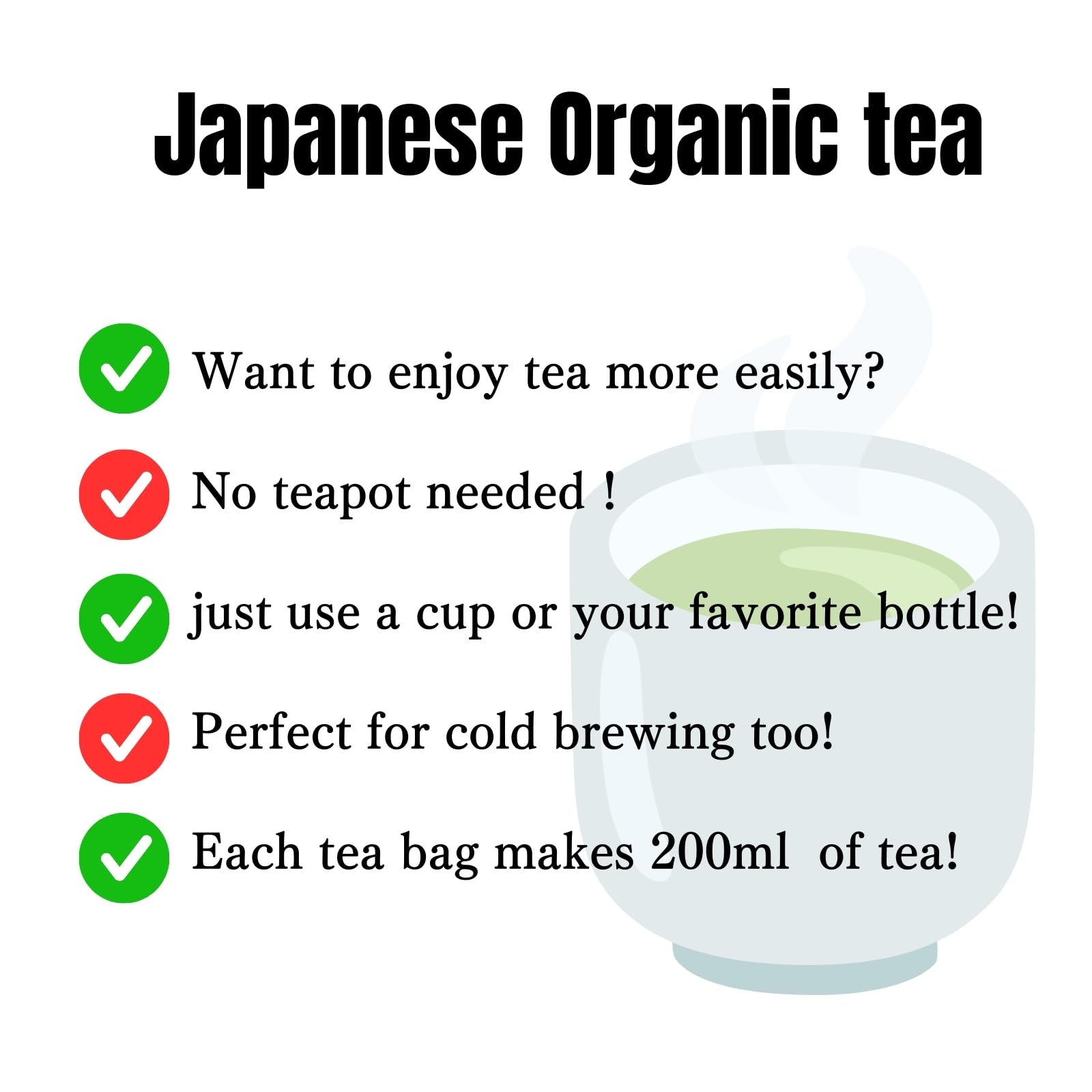 Yamashiro Bussan Green Tea Bag with Organic Matcha Tea 0 07 oz 2 g x 25p — view 5