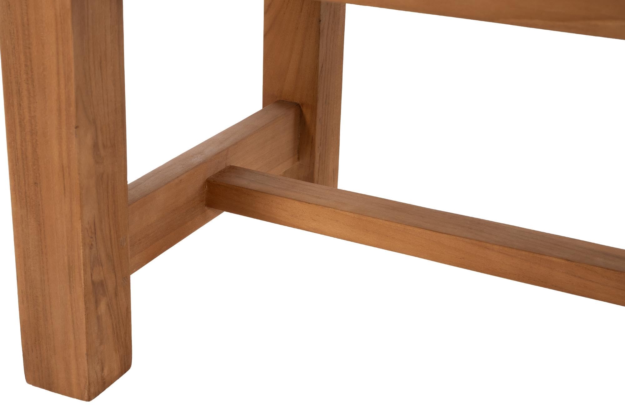 CLP Banco de Teca Augusta I Banco de Madera Resistente a la Intemperie con Respaldo I Robusto Banco de jardín de Madera Maciza de Teca, Color:Teca, Tamaño:120 cm
