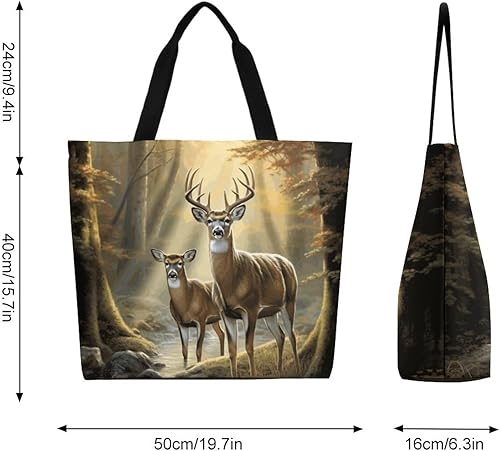 Miniatura 2 de Muishi Bolsa de lona grande para mujer, bolso de hombro casual, reutilizable, playa, compras, compras, bolsa de comestibles para exteriores