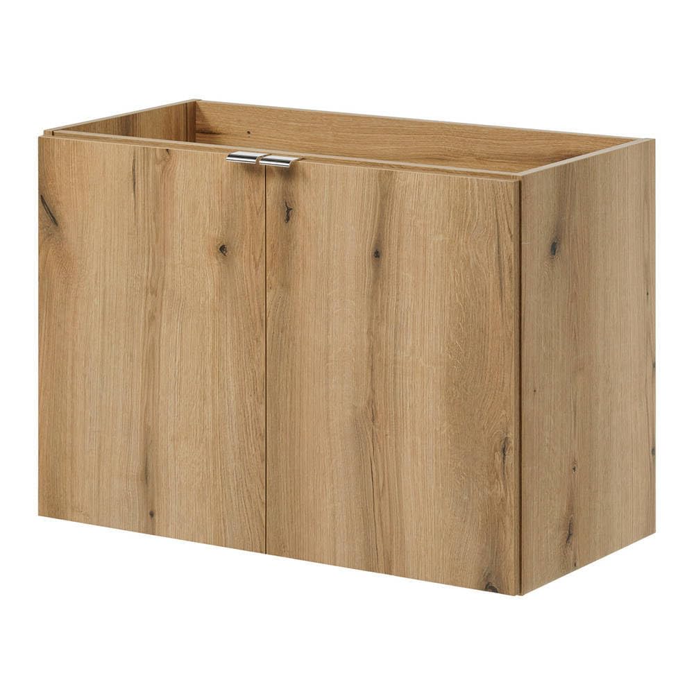 [en.casa] Set NEWPORT 2 Armadi Pensili Sottolavabo con Piano di Lavoro Arredo Bagno Mobili da Parete per Stoccaggio 160x60x40 Effetto Rovere