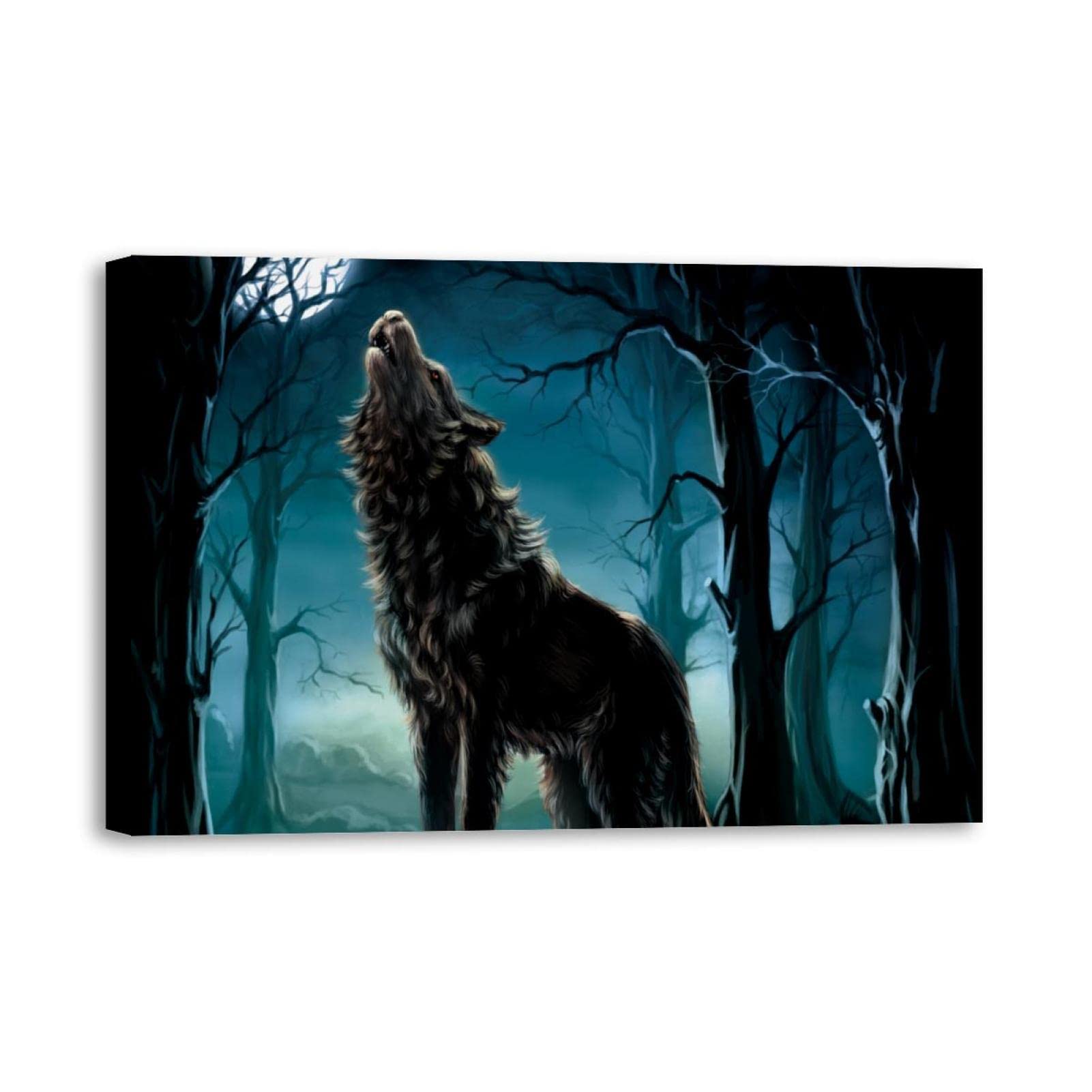 Wolf Howling At The Moon' Sticker - View #7