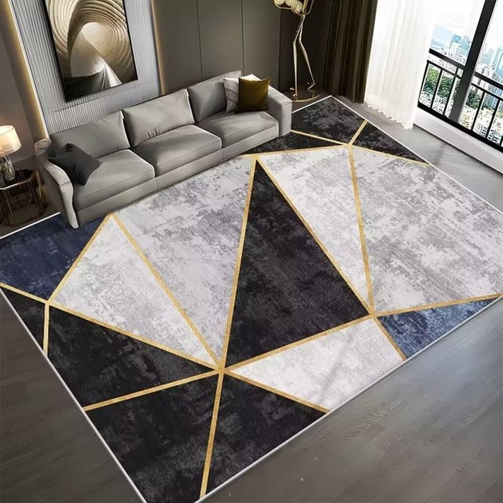 Tapis scandinave doux pour chambre et canapé salon géométrique