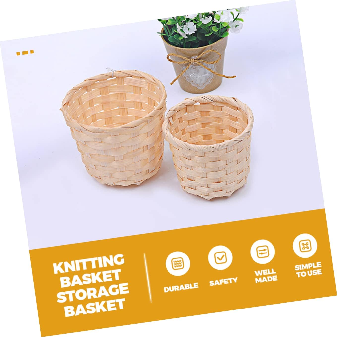 Kisangel 32pcs Boho Style Woven Vase Flower Basket Bamboo Basket Organizer for Craft Home Storage Decor
