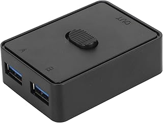ASHATA Switch Selector for 2 Computers Share 1, USB 3.0 Switch 2 in 1 Out Or 1 in 2 Out, Bidirectional USB Switch Selector USB KVM Switch for Keyboard Mouse Scanner Printer