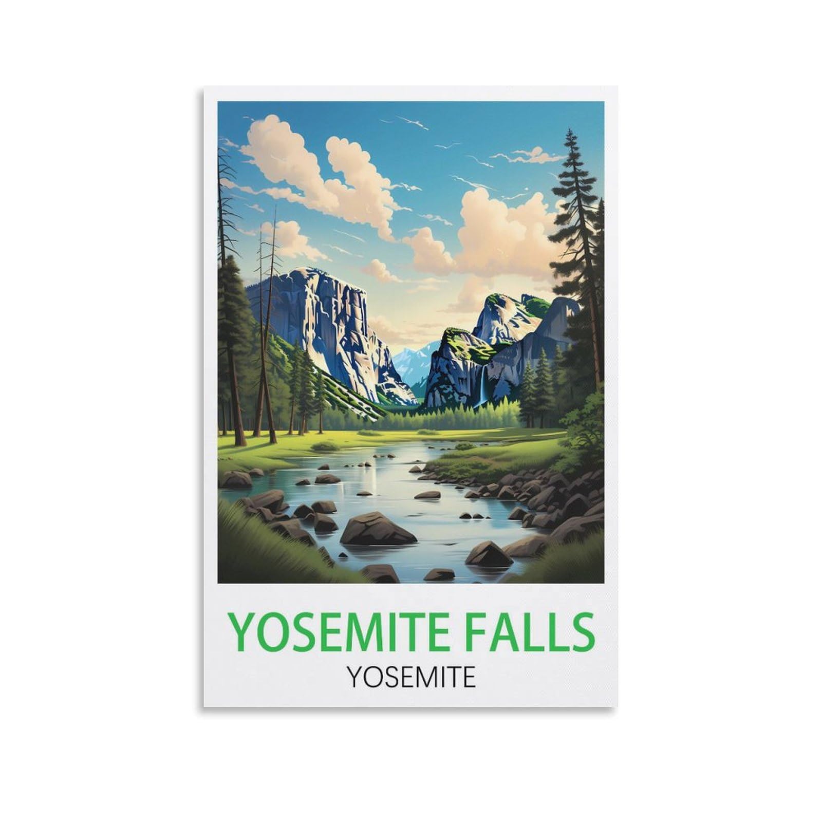 Vintage Metal Tin Sign Travel Tin Signs Metal Poster Wall Decor Office Cafe Bathroom Badroom Yosemite Falls Yosemite Posters 30x30cm