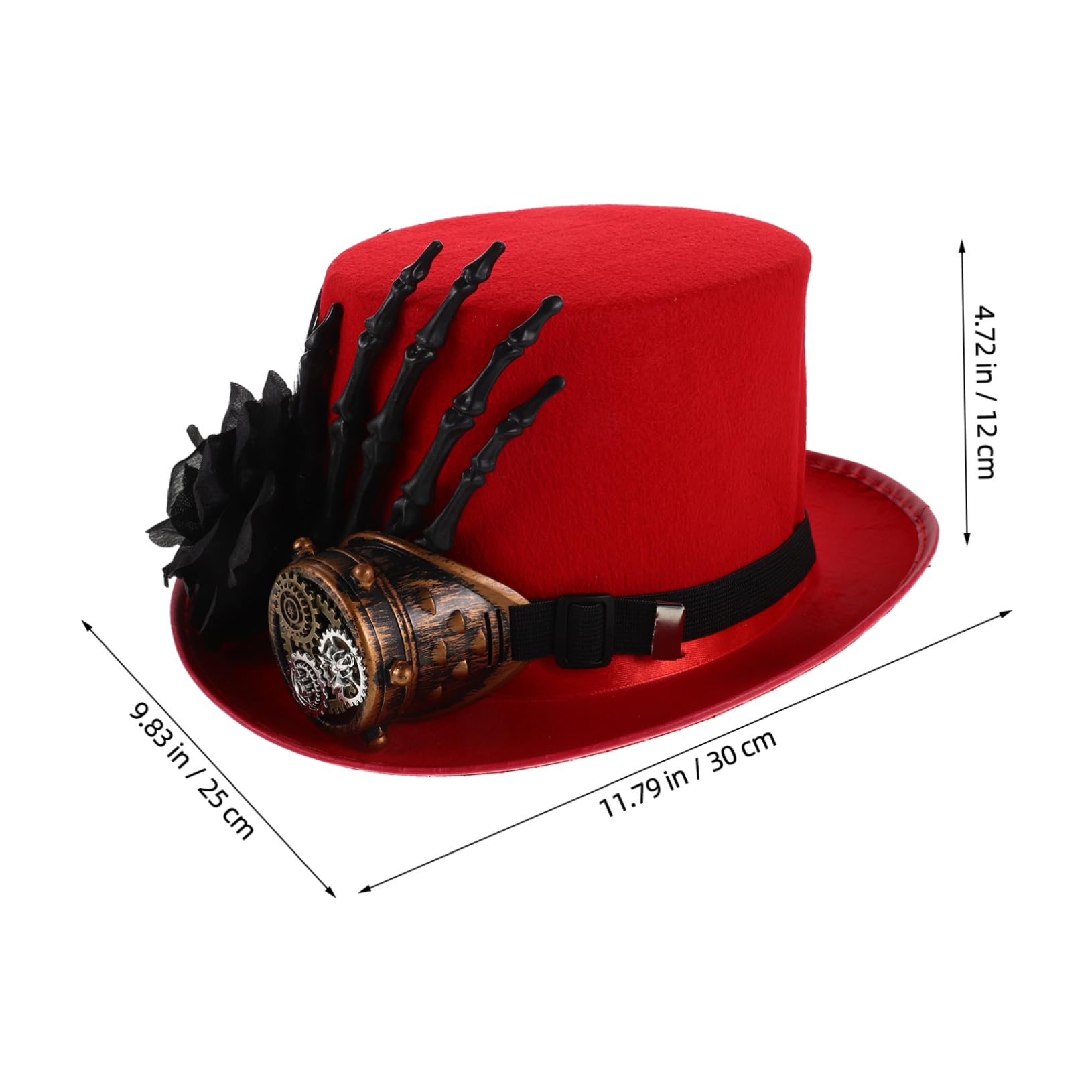 Healvian Sombrero de Copa Steampunk con Diseño de Calavera para Disfraces de Halloween Fiestas y Eventos Cosplay un Accesorio Único para Hombres y Mujeres