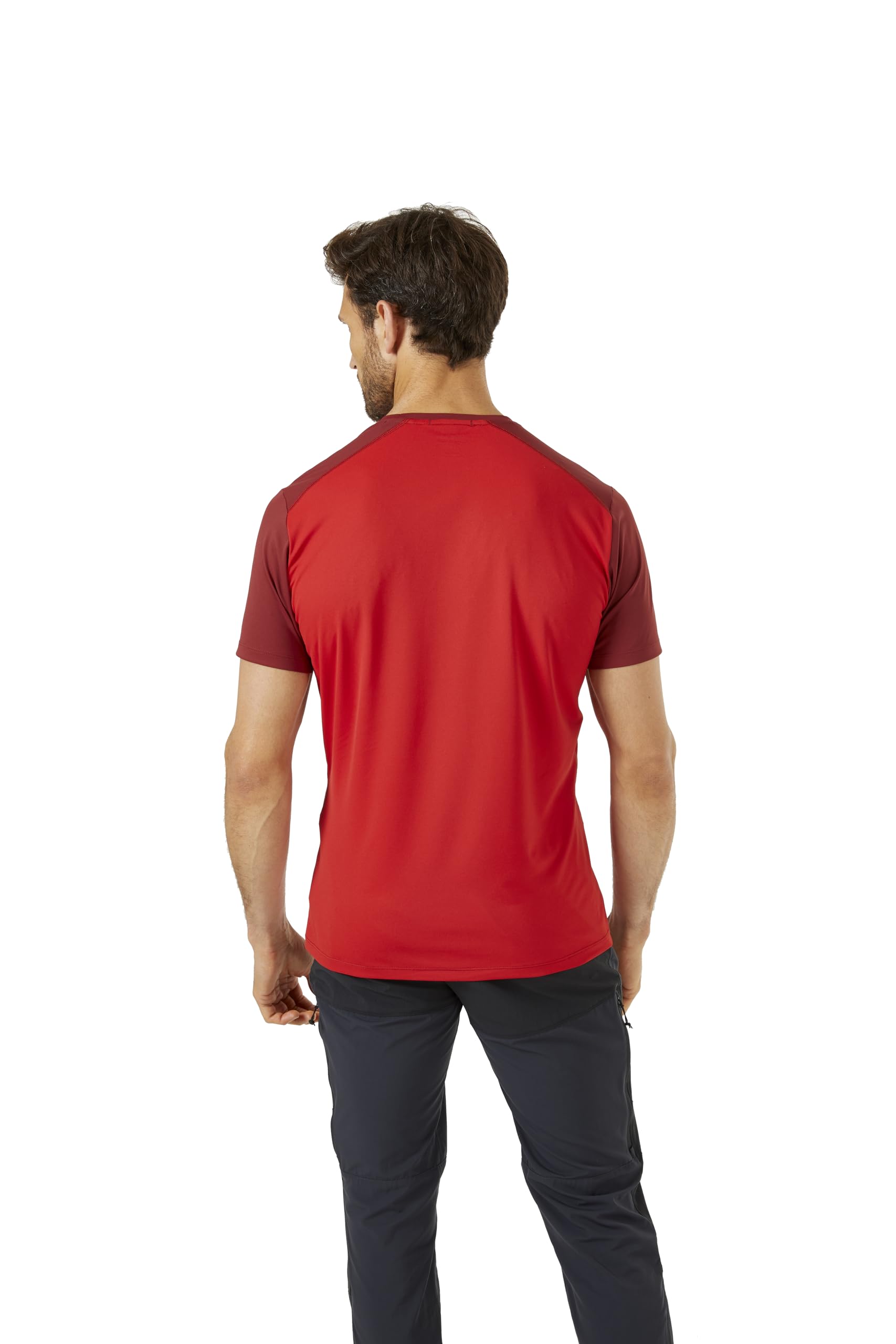 Rab Męska koszulka Force lekka koszulka do trekkingu, wspinaczki i biegania w terenie, Ascent Red/Oxblood Red, XL