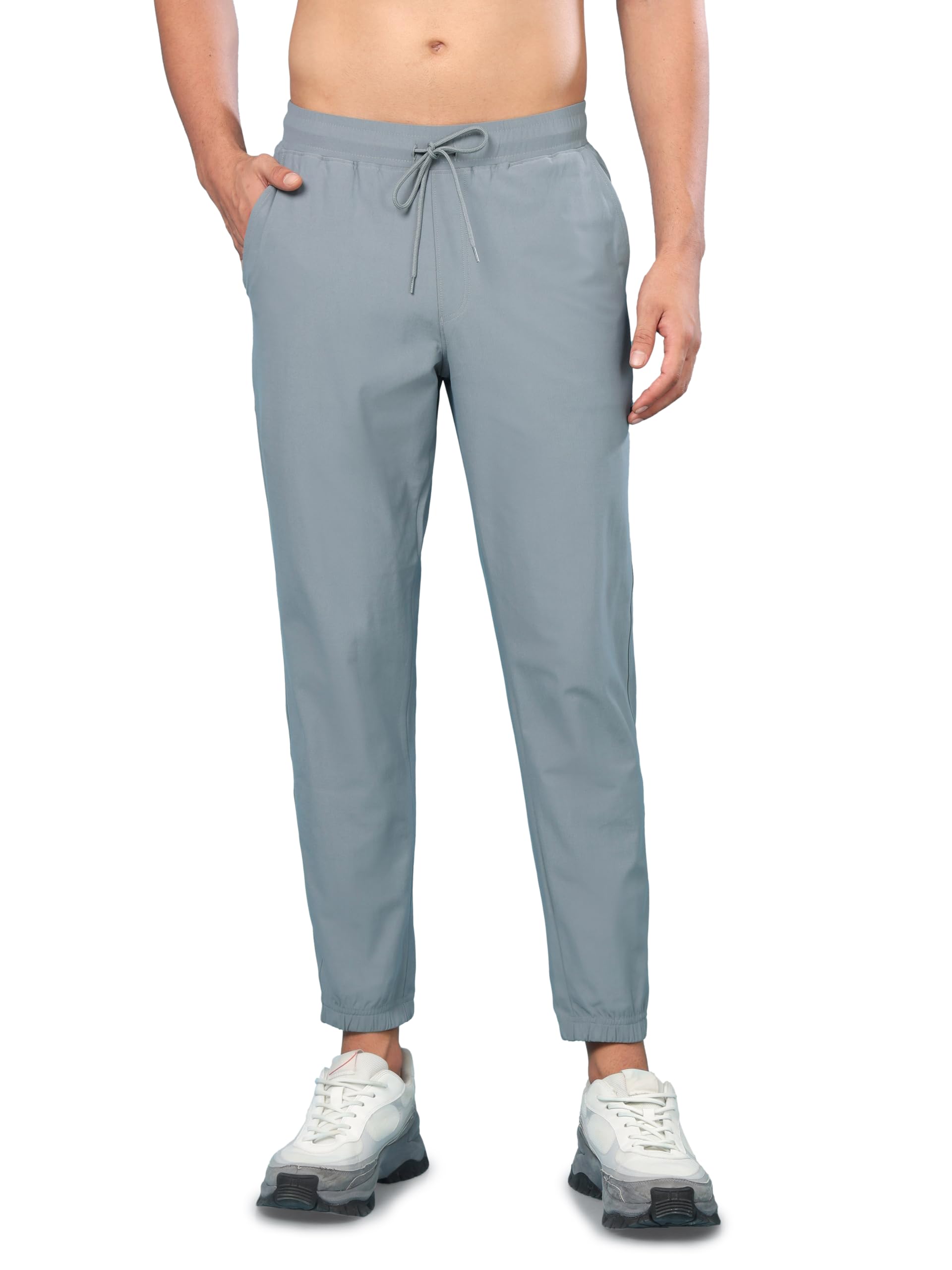 Men's Regular Fit Solid Joggers with 2 Way Stretch, Technodry, SPF50+ for Gym, Workout & Sports-image-46