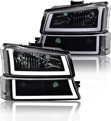 PIT66 Conjunto de Faros LED DRL Compatible con Chevy Silverado 1500 2500 3500 HD Modelo 2003-2006/ 03-06 Avalanche 1500 2500 (Solo Compatible Sin