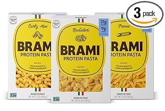 Brami Italian Protein Pasta, Variety | Low Carb | High Fiber | High Protein | Non-GMO | Keto | Made in Italy | Dry Pasta | Semolina | Fortified with Heart Healthy Lupini Beans | 12oz (Pack of 3)
