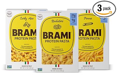Brami Italian Protein Pasta, Variety | Low Carb | High Fiber | High Protein | Non-GMO | Keto | Made in Italy | Dry Pasta | Semolina | Fortified with Heart Healthy Lupini Beans | 12oz (Pack of 3)