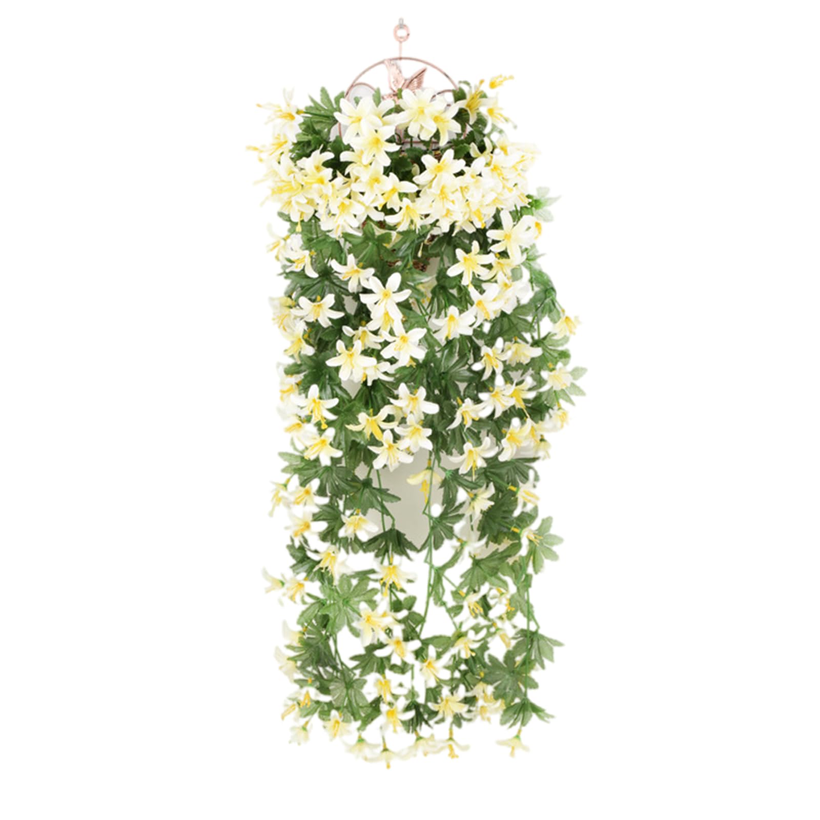 Kalttoy White Artificial Hanging Flower For Outdoor Hanging Plant Decoration 90Cm Realistic Artificial Vine Plant Flower For Wedding