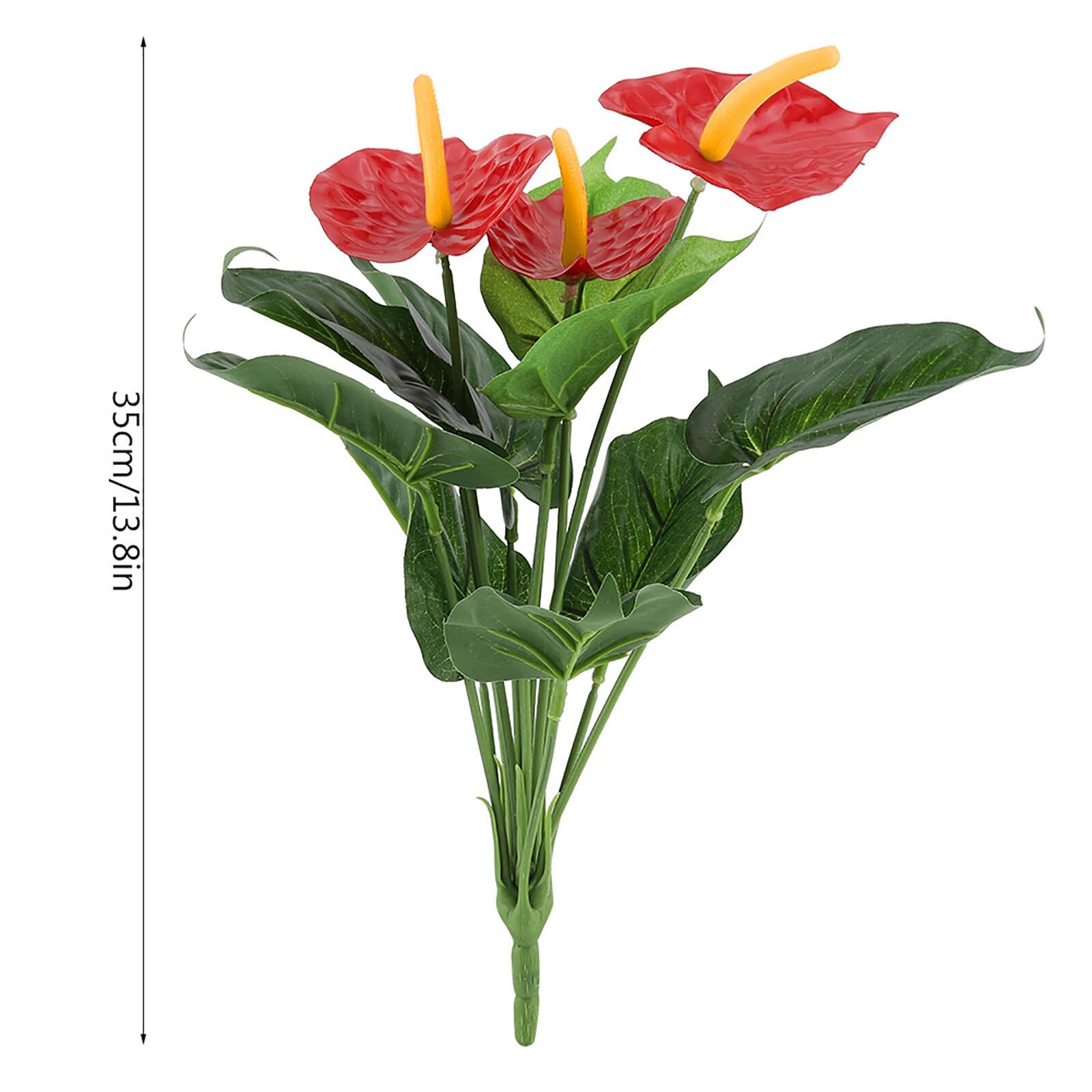 Yuehuam Plastic Artificial Plant Fake Red Lily Anthurium Flowers Bouquet Wedding Home Garden Decor