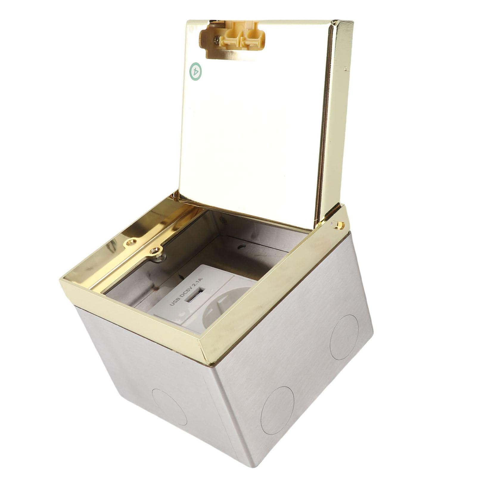 Eujgoov Gniazdo Podłogowe Wpuszczane 2-biegunowe z Portem USB, 4000W 16A | Panel PC Odporny na ogień, Wbudowane Wodoodporne Uszczelnienie, Obudowa Antykorozyjna, do Użytku w Biurze Domowym i