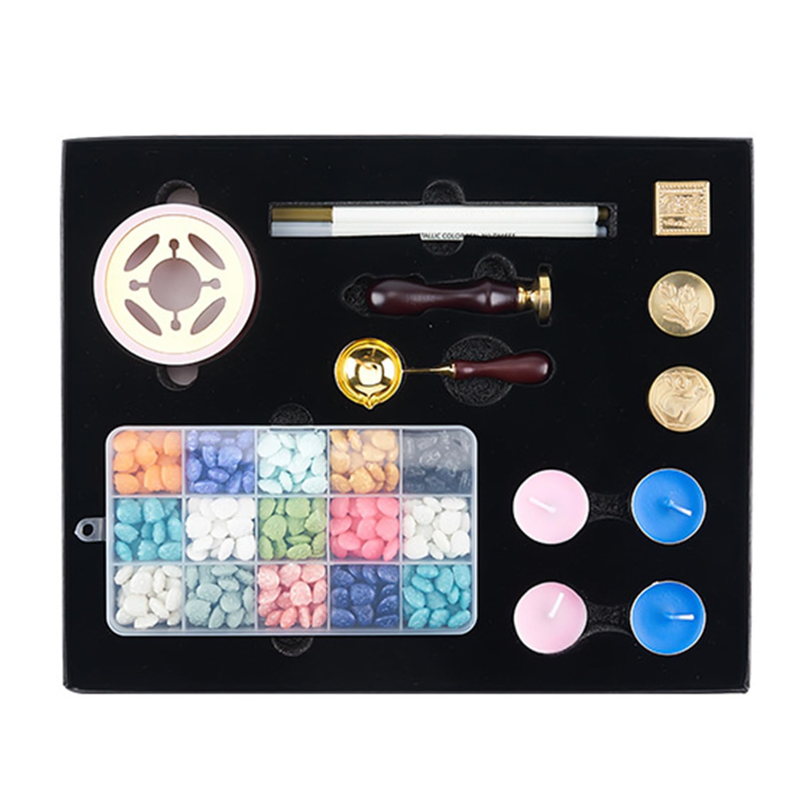 Kalttoy Sealing Waxes Set Waxes Seal Stamp Set with Seal Beads Stamp Sealing Warmer for Gift Envelope Craft Beads for Gift Envelopes