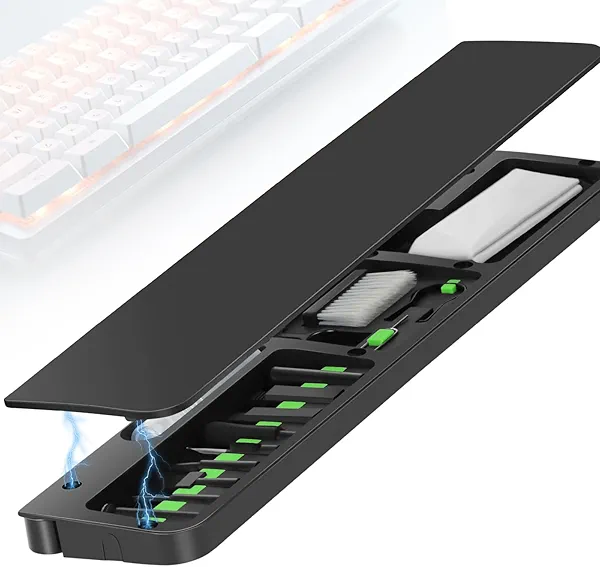 Keyboard Wrist Rest with Cleaning Kits,Palm Pad for Pain Relief, Wrist Support for Long Hours of Work, Gaming,Studying,Black 14.17'' x 2.87''