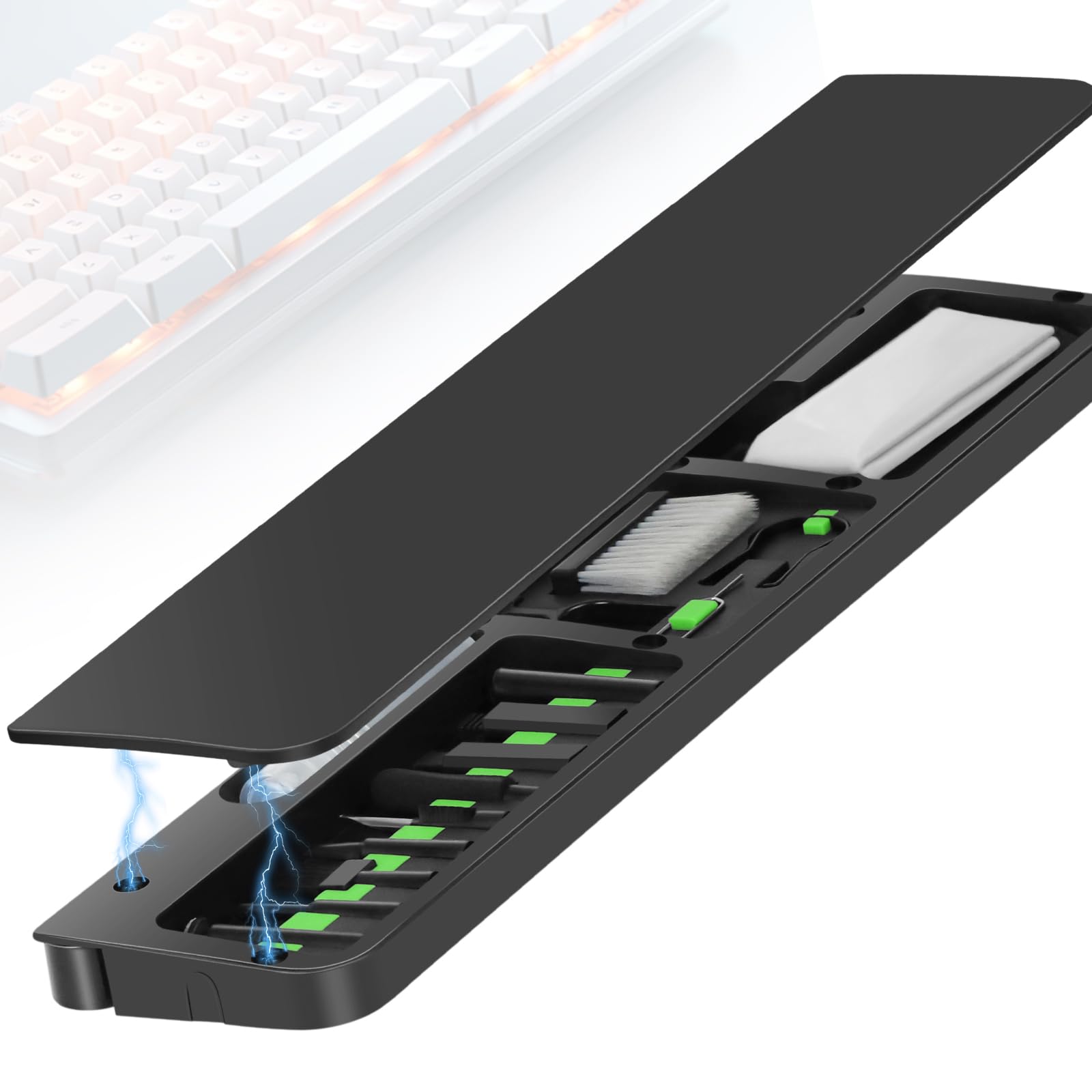 Keyboard Wrist Rest with Cleaning Kits,Palm Pad for Pain Relief, Wrist Support for Long Hours of Work, Gaming,Studying,Black 14.17'' Wrist Rest for