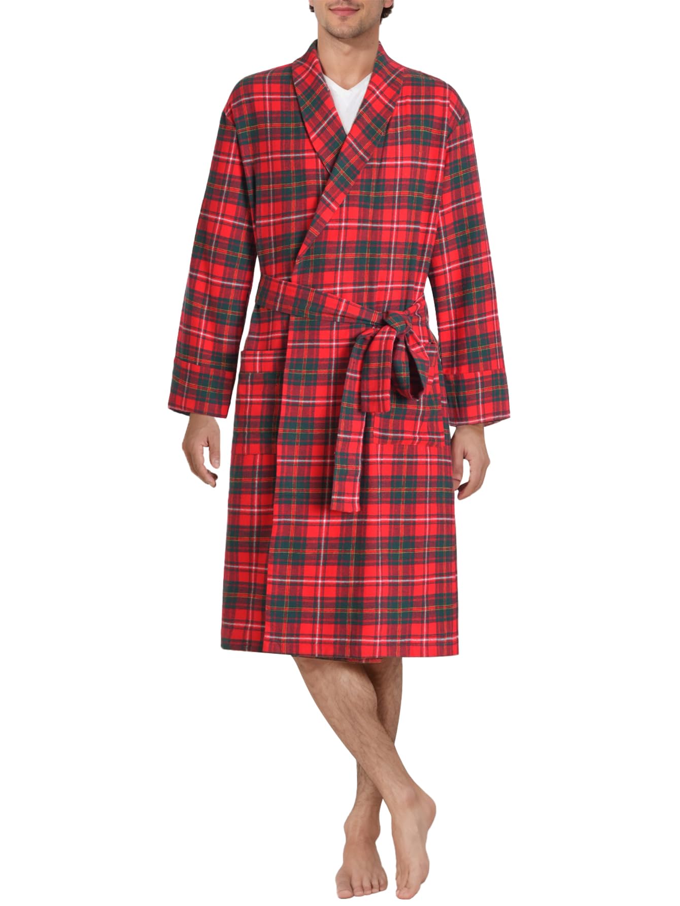 Latuza Mens Cotton Flannel Robe