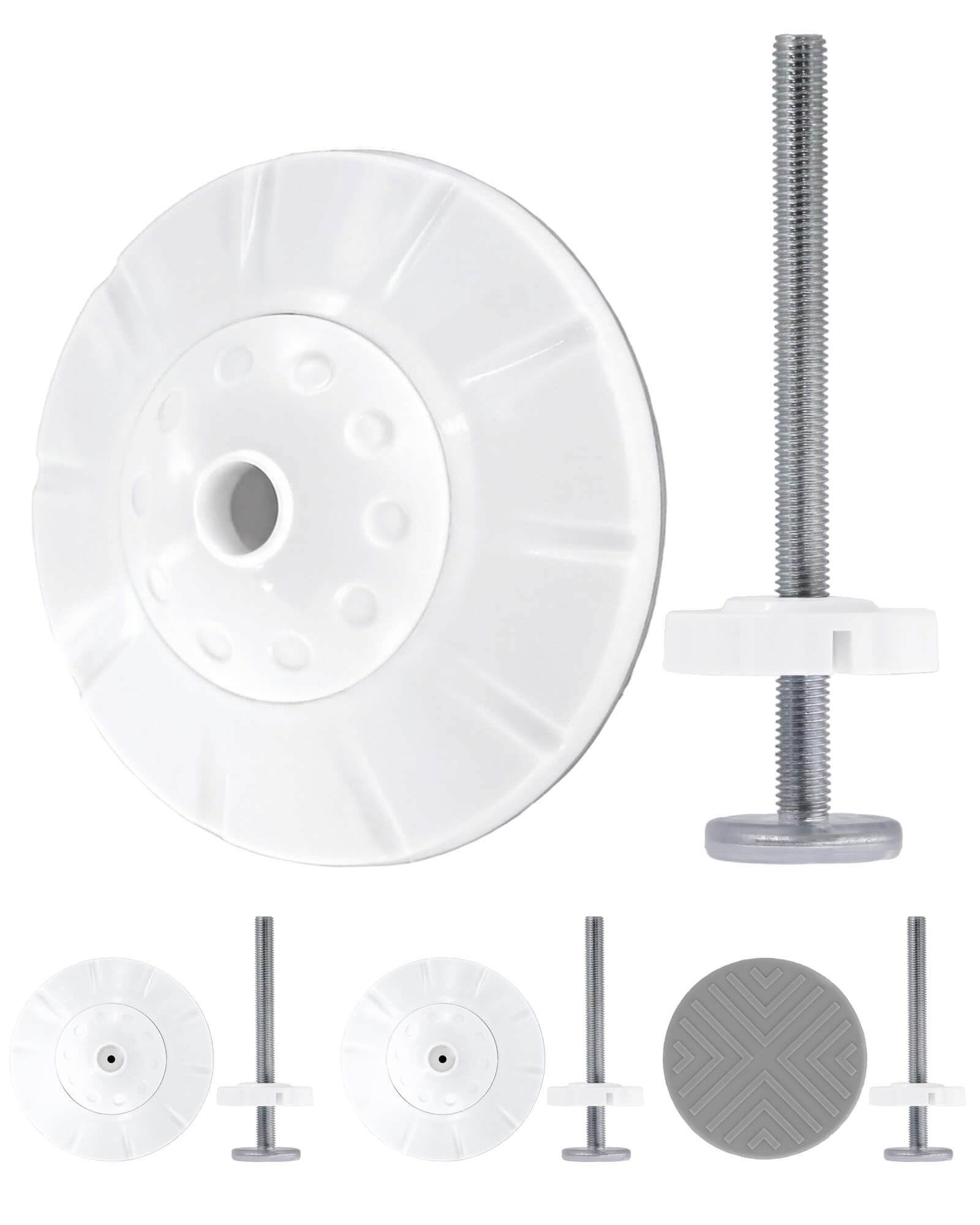 Flauzmann Baby Gate Extender Kit - 4 Pack M8 x 4.92" (8mm) Spindle Rods with 4 Pack 3.15" (8cm) Baby Gate Wall Protectors | for Pressure-Mounted