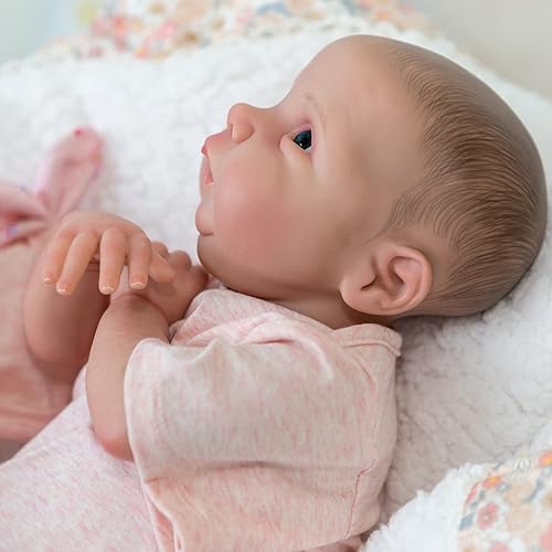Miniatura 6 de Pinky Real Life Reborn Baby Dolls 19Inch 18.9 in Muñecas de bebé recién nacido de tela suave cuerpo realista muñecas juguete regalo