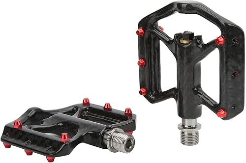 Miniatura 7 de EVTSCAN 1 par de pedales ligeros de fibra de carbono MTB, con eje de titanio y 3 rodamientos, pedales universales de bicicleta de montaña de