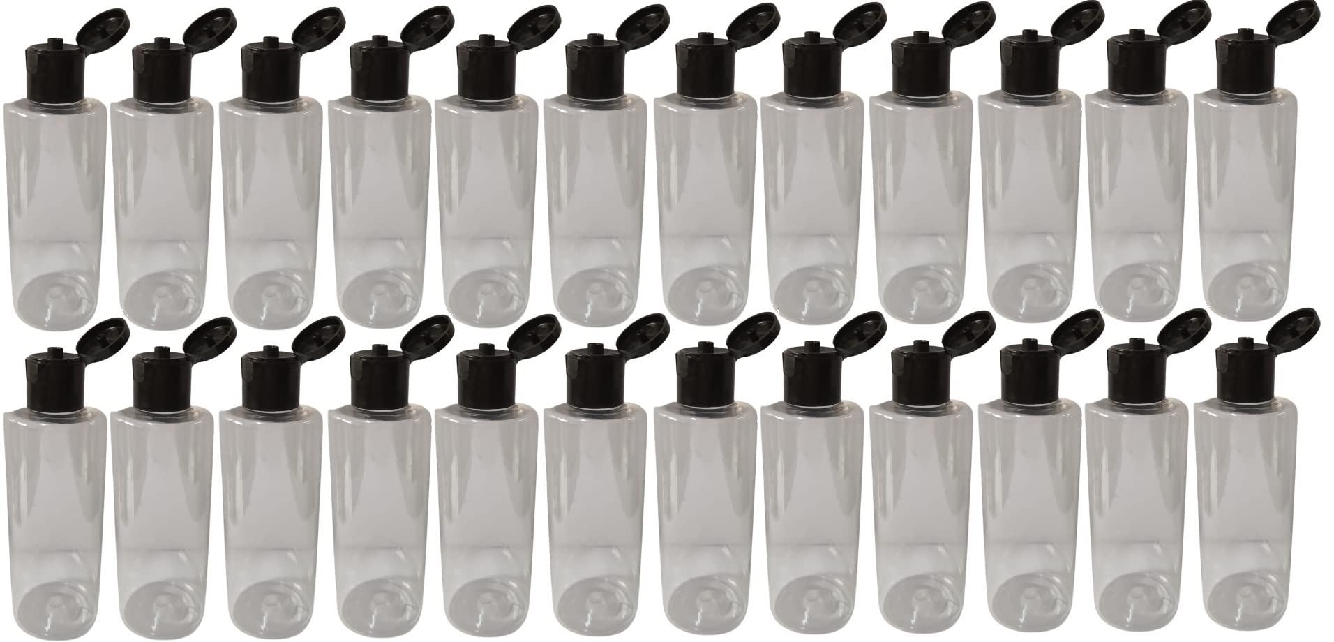100 ML Empty PET CLEAR CYLINDER BLACK FLIPTOP Plastic Bottles Size Cosmetic Travelling Containers Small Leak Proof Squeeze Bottles| Pack of 24-image-22