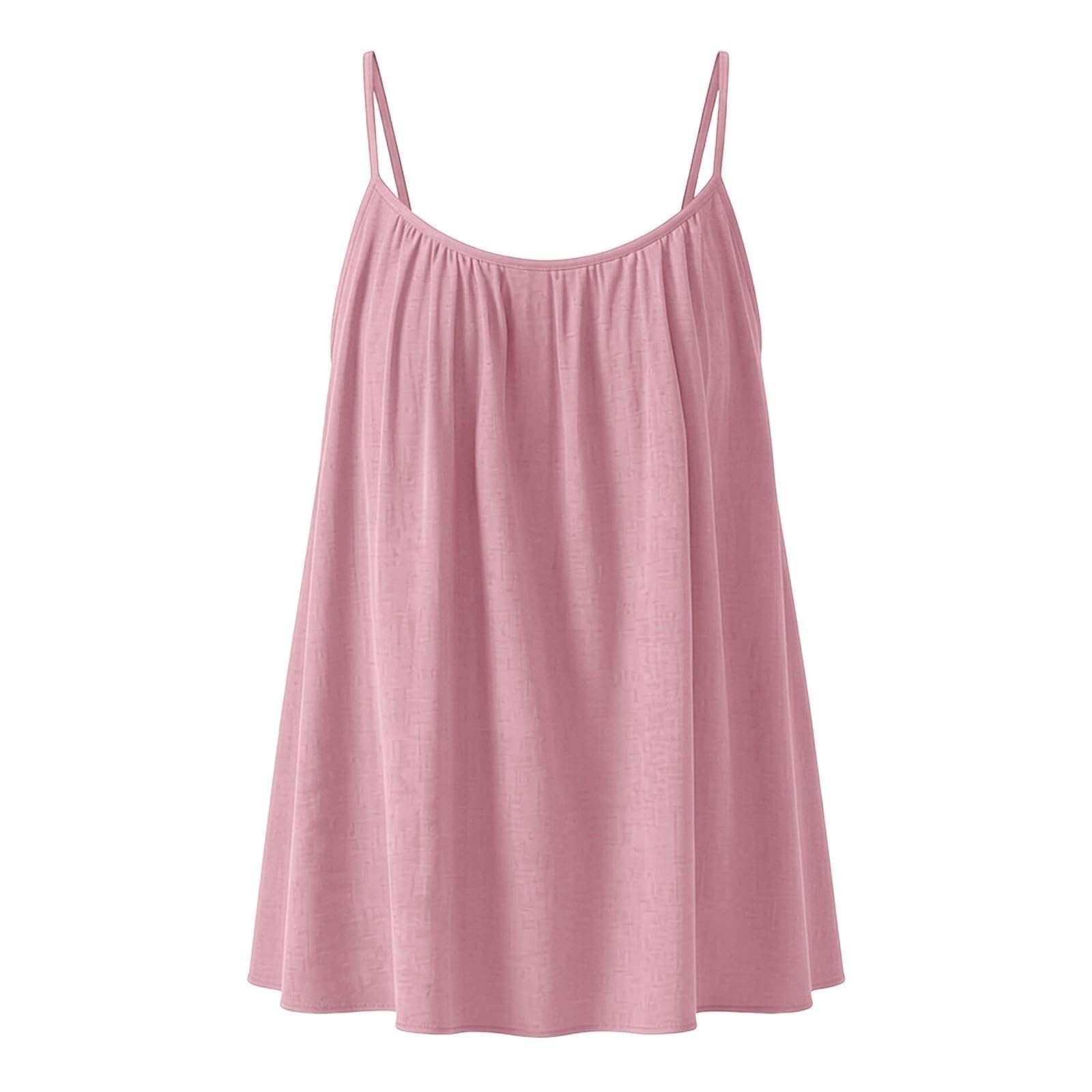 Top da donna con spalline sottili, tinta unita, senza maniche, regolabile, con glitter, spalline sexy