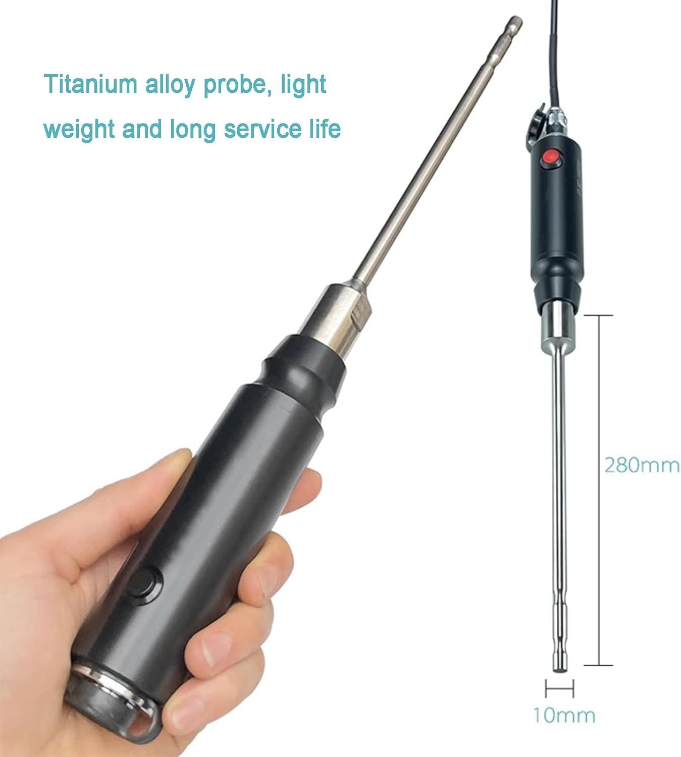 Homogeneizador ultrasónico, procesador sonicador de laboratorio con sonda de aleación de titanio, 10 mm de diámetro, 280 mm de longitud, mezclador disruptor celular para una emulsificación eficiente