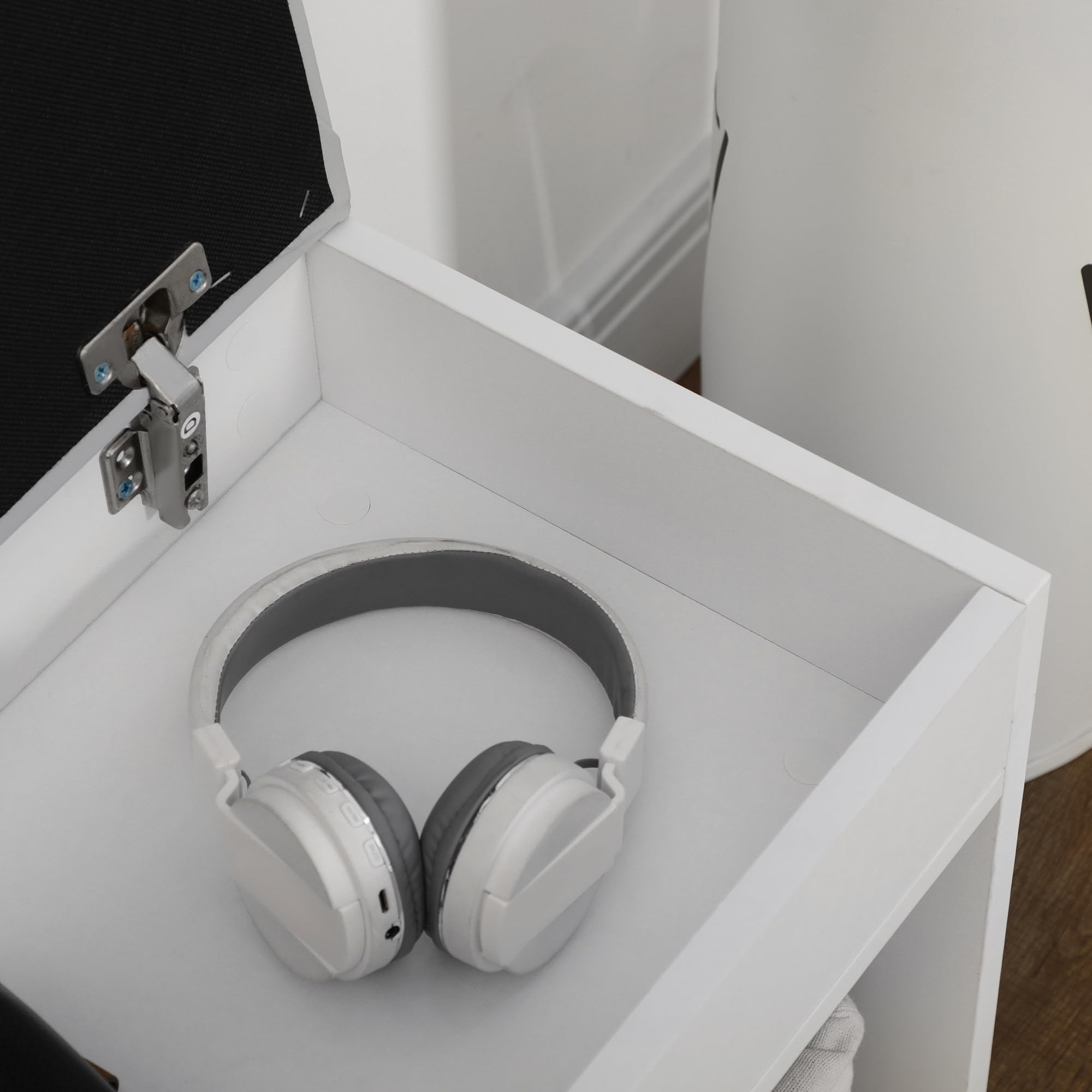 HOMCOM Armario Zapatero para Almacenamiento Banco de Zapatero con Asiento Estantes Cajón y Cojín Dos Niveles para Entrada y Recibidores Moderno Carga MAX 120kg 80x30x43cm Blanco