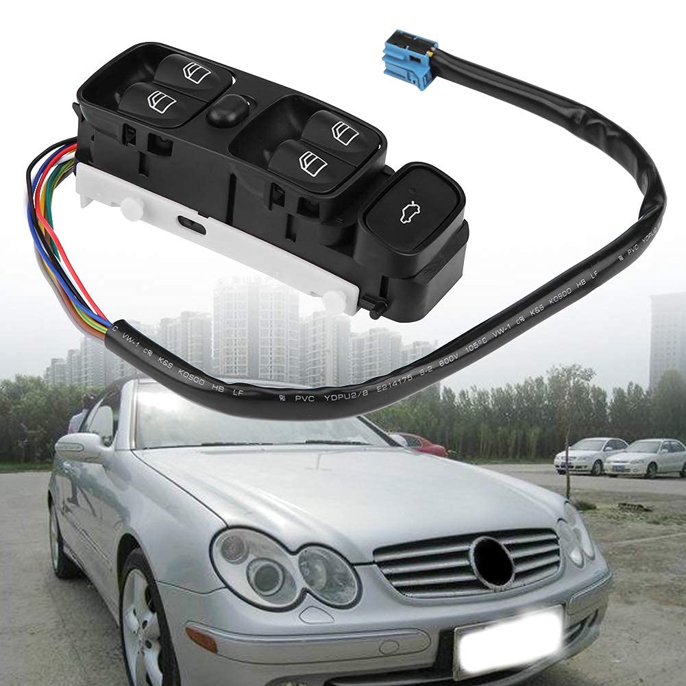 Aramox Interruptor de la ventana eléctrica, Interruptor de la ventana principal de energía para W209 CLK320 CLK500 2003-2009