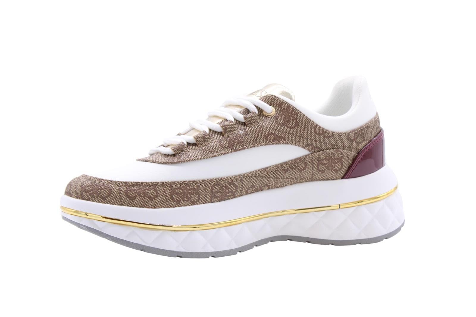 GUESS Kyra Sneaker Cordones para: Mujer Color: White/Beige Talla: