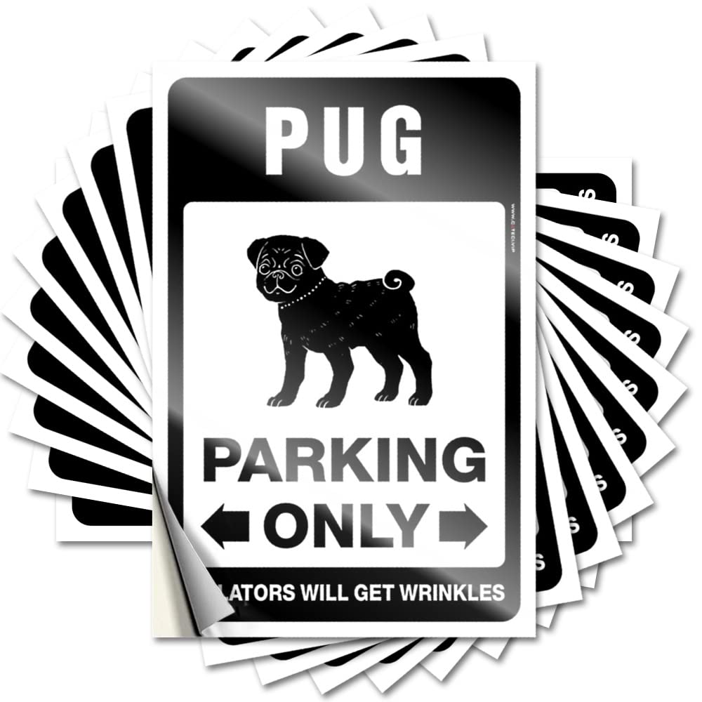 Great Decal, Aesthetic Window Pug Parking Only | Funny Quote Girl Decals(6X9CM)