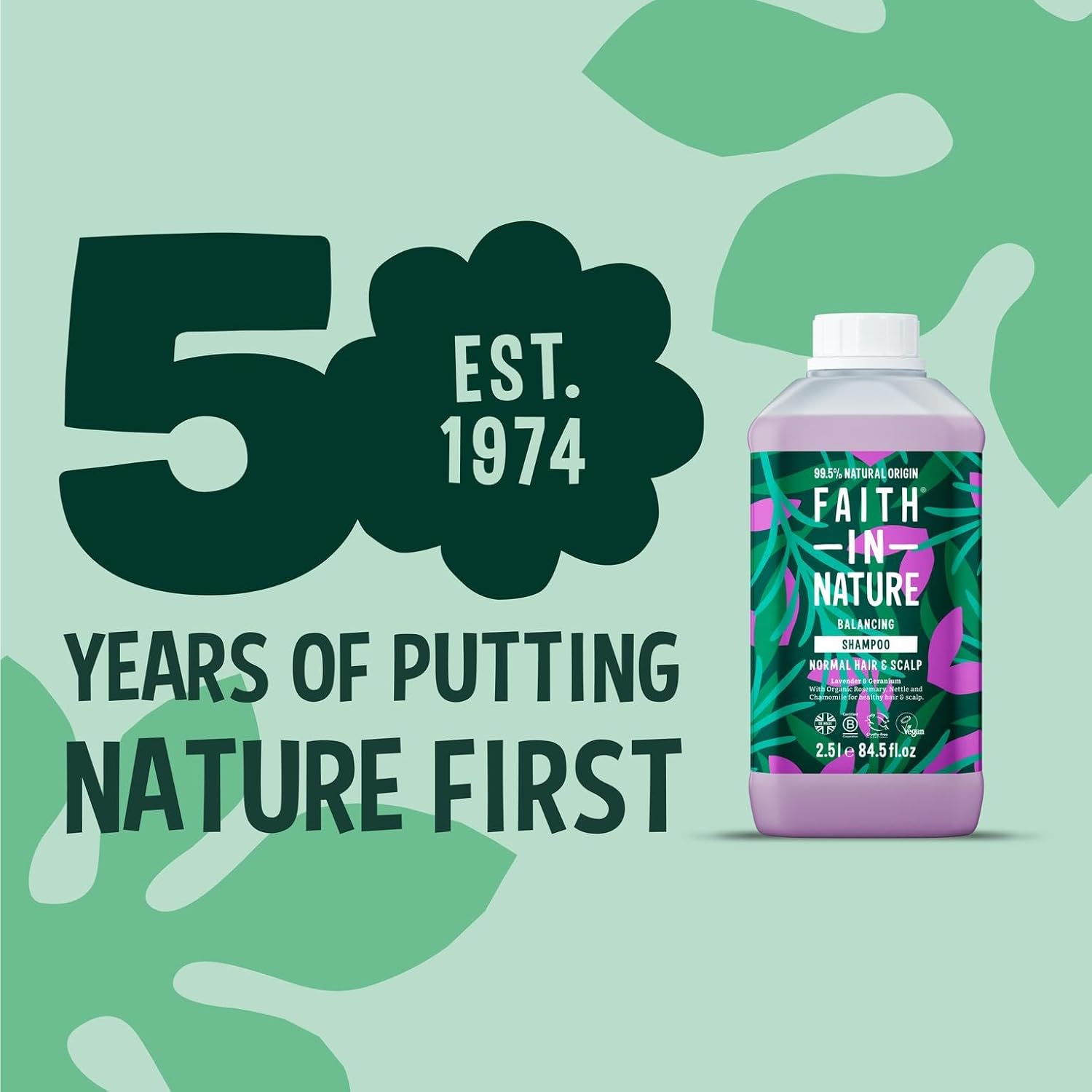 Faith In Nature Natural Shampoo - Vegan & Cruelty Free, No SLS or Parabens - 84.5 fl oz Refill Pack, Coconut