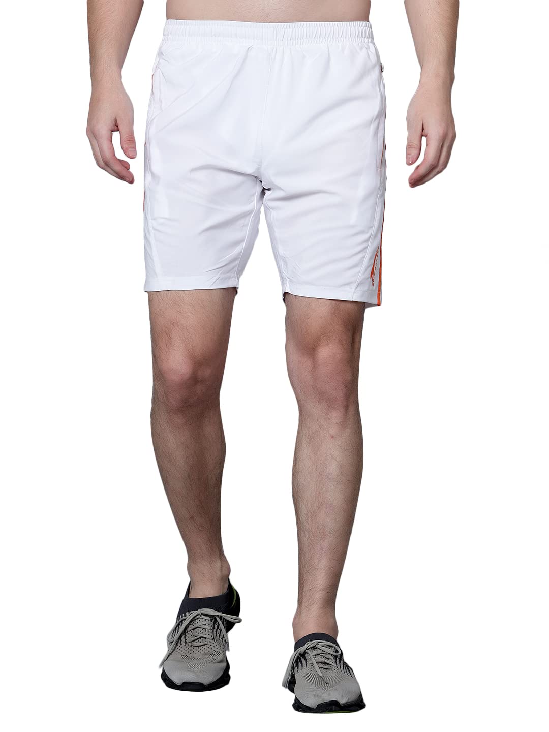 SHIV NARESHMen Shorts, WHITE/ORANGE, XL