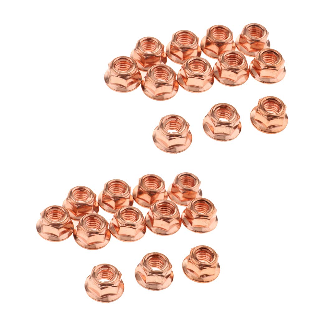 24X M8 Cuivre Flashé Collecteur D'échappement 8mm Écrou-Écrou Haute Température pour