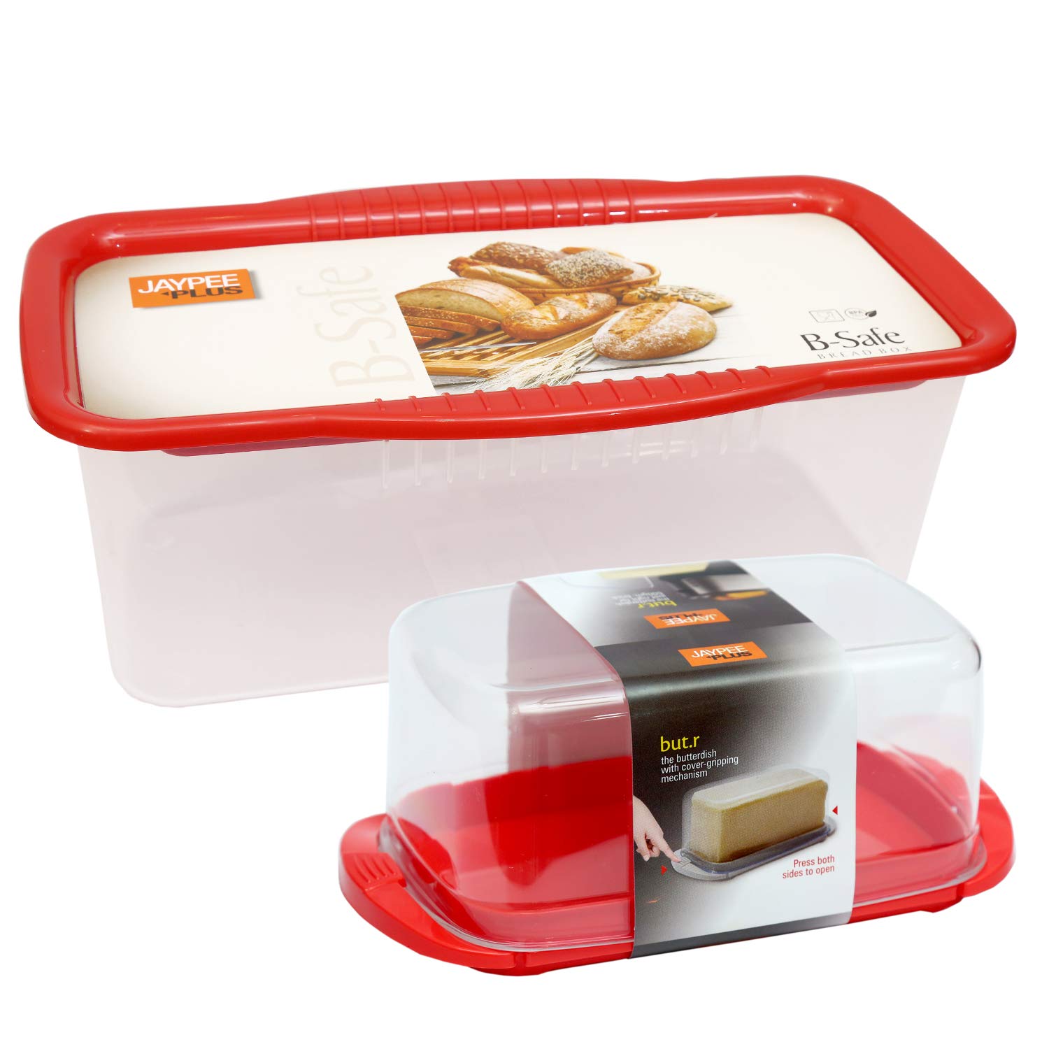 Buy Jaypee Plus B.Safe Bread & Butter Box, Set of 2 Pieces, red