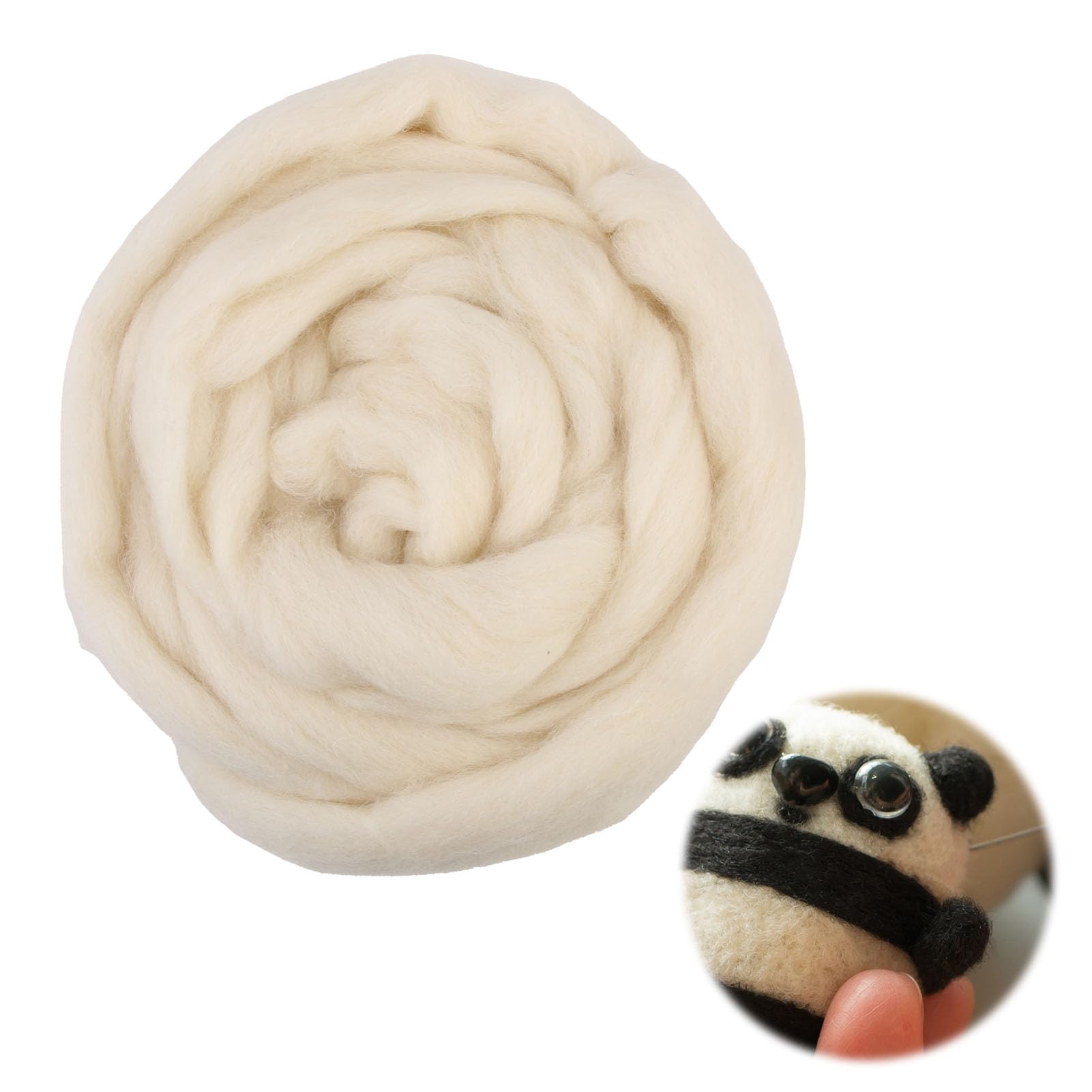 Needle Felting Wool 100g Beige Felting Wool for Craft Projects Soft Wool for Needle Felting and Wet Felting Ideal for Beginners and Experienced Crafters Suitable for DIY Crafts and Art