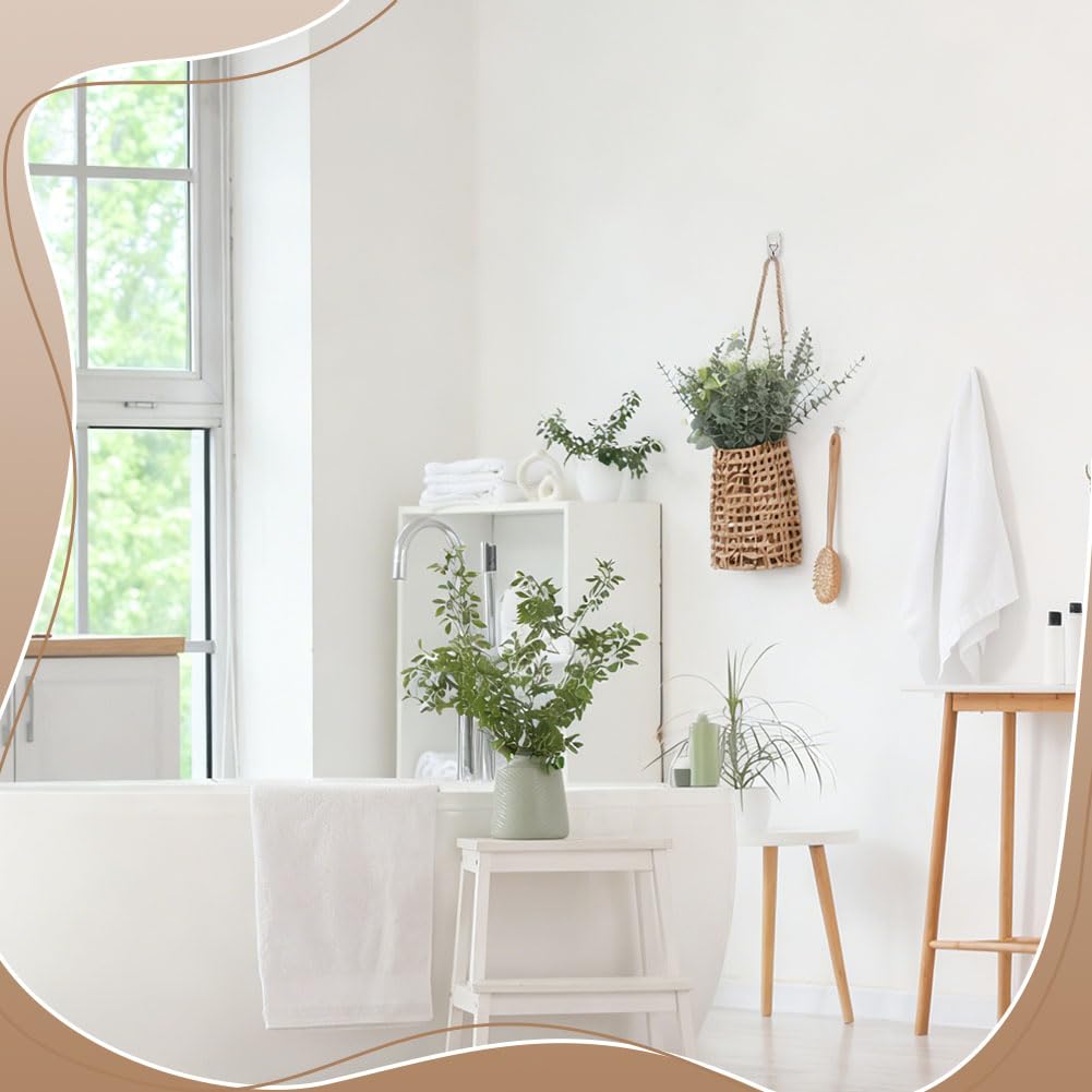 Lot de 2 paniers Suspendus tressés, paniers muraux en Osier pour Fleurs, paniers de Rangement pour Fruits et légumes avec Crochets, pour Plantes d'intérieur et d'extérieur
