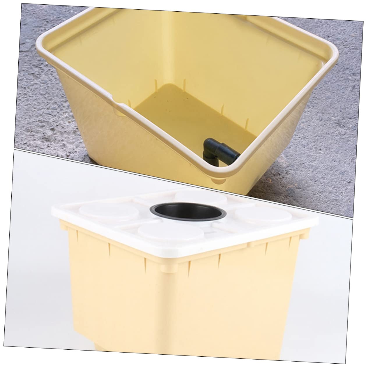 TOYANDONA Secchio per Coltivazione Fuori Suolo in Pp Beige Design Semplice, Resistente al Calore e Anti-invecchiamento, per Orto Domestico e Piante da Fiore
