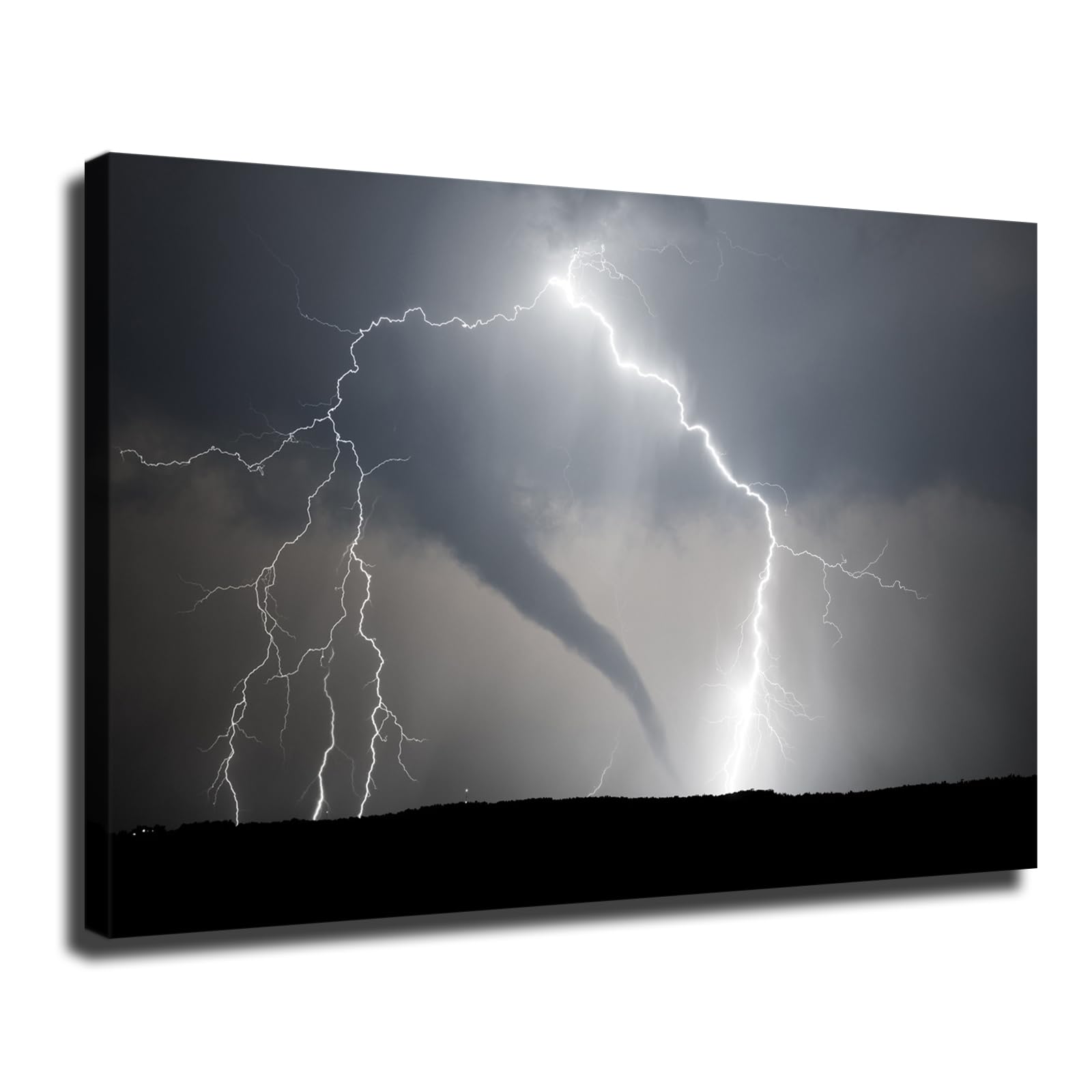 ObabO Tornado and Lightning Poster Picture HD Wall Art Canvas Print Aesthetic Artwork for Bedroom Living Room Decor (Unframed,16x24inch)