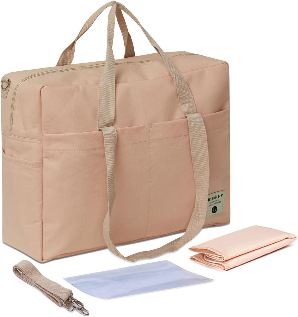 Large Capacity Lightweight Diaper Bag Tote,Multifunctional Nappy Changing Bag Satchel Messenger Bag Travel Mummy Bag