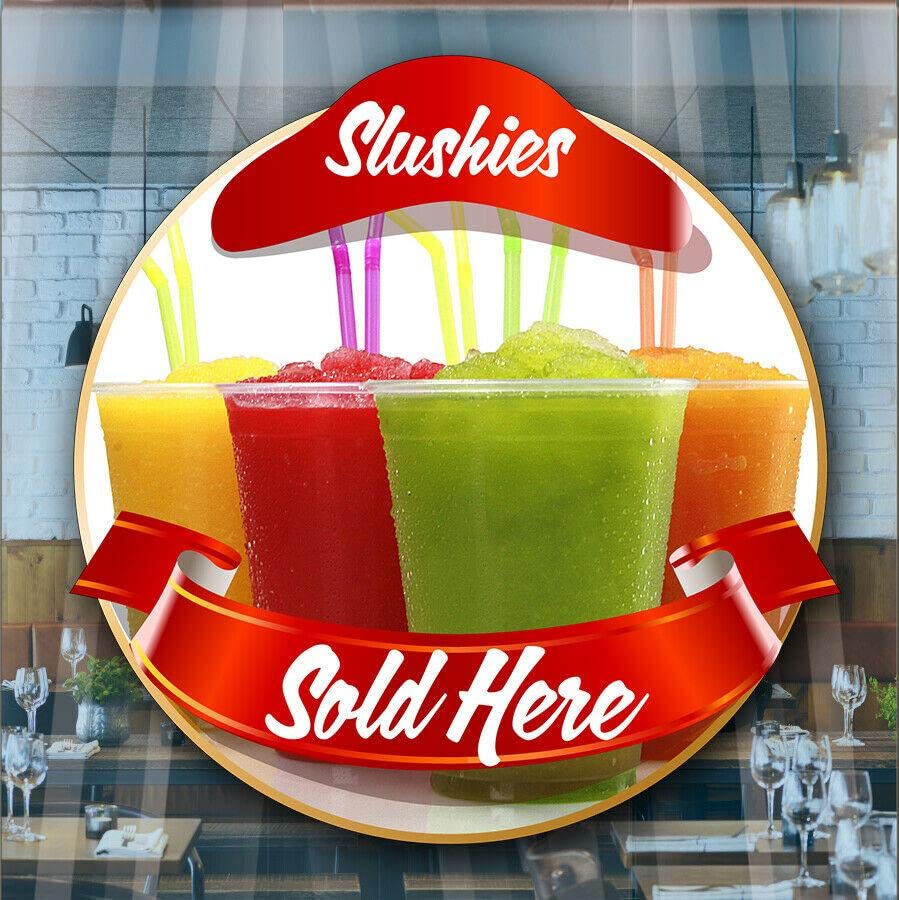 Handmade By Stukk Slushies Sold Here Catering Window Cafe Shop Restaurant Sticker Sign POS Decal