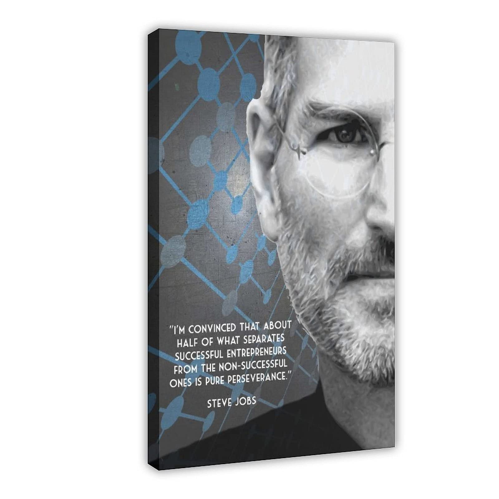 Steve Jobs Poster motivazionale con 8 citazioni da parete su tela, decorazione per camera da letto, sport, paesaggio, ufficio, decorazione della stanza, idea regalo, 40 x 60 cm