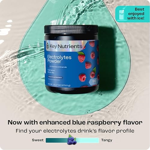 Miniatura 91 de KEY NUTRIENTS - Polvo de electrolitos, mezcla de bebida de limonada rosa fresca, polvo de hidratación, sin azúcar, sin calorías, sin gluten, polvo