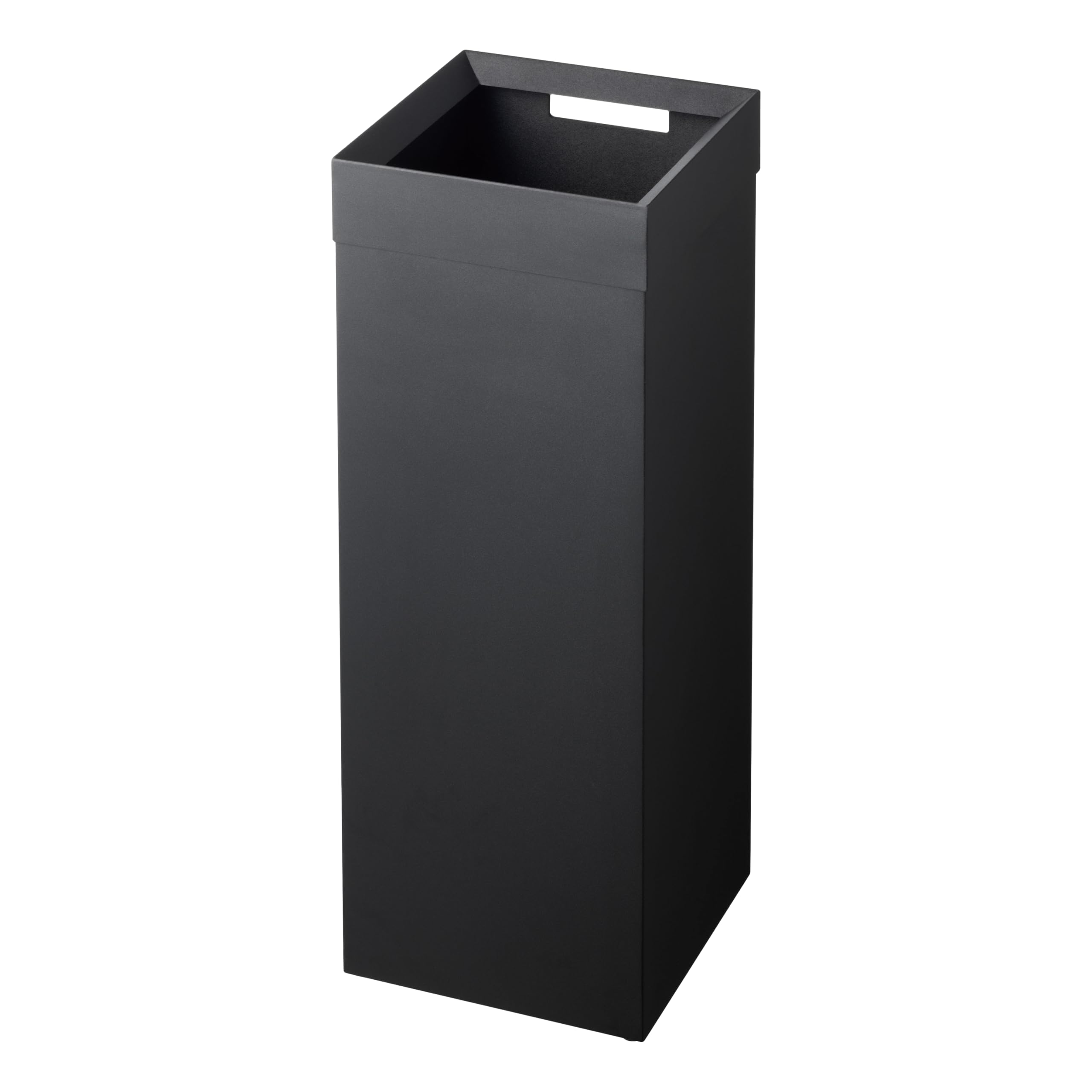 YAMAZAKI Home Tall Slim Trash Can – Modern Square Steel Waste Basket with Handle, Black Metal Trash Can for Kitchen, Bathroom, Or Office, Slim Tall Design - Steel - 7.25 Gallons, 27 Liters